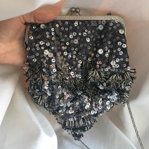 Free People beaded cross body bag with chain